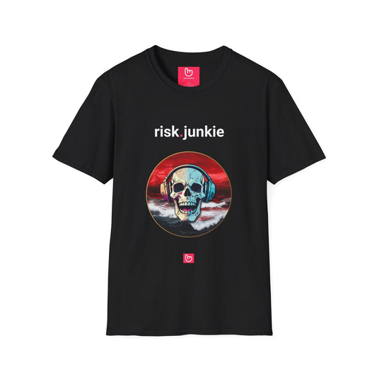 risk.junkie – High Stakes & Hardcore Trades | Adrenaline Tee - Unique Graphic Tee by nano.narrative