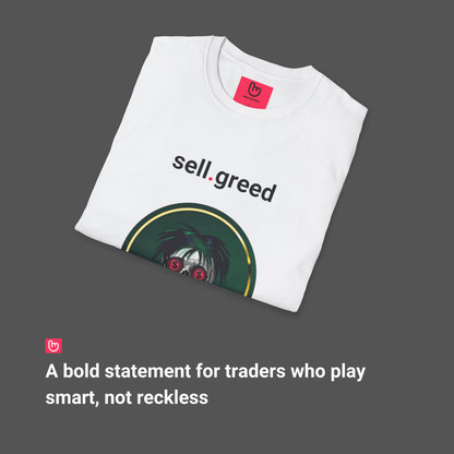 sell.greed – Cash In Before the Crash | Market Psychology Tee - Unique Graphic Tee by nano.narrative
