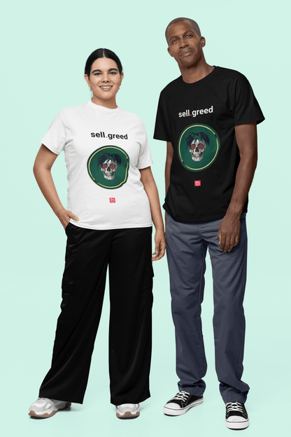 sell.greed – Cash In Before the Crash | Market Psychology Tee - Unique Graphic Tee by nano.narrative