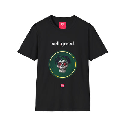 sell.greed – Cash In Before the Crash | Market Psychology Tee - Unique Graphic Tee by nano.narrative