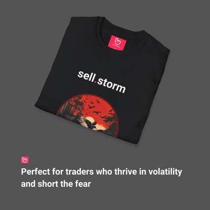 sell.storm – The Bloodbath Begins | Bearish Surge Tee - Unique Graphic Tee by nano.narrative