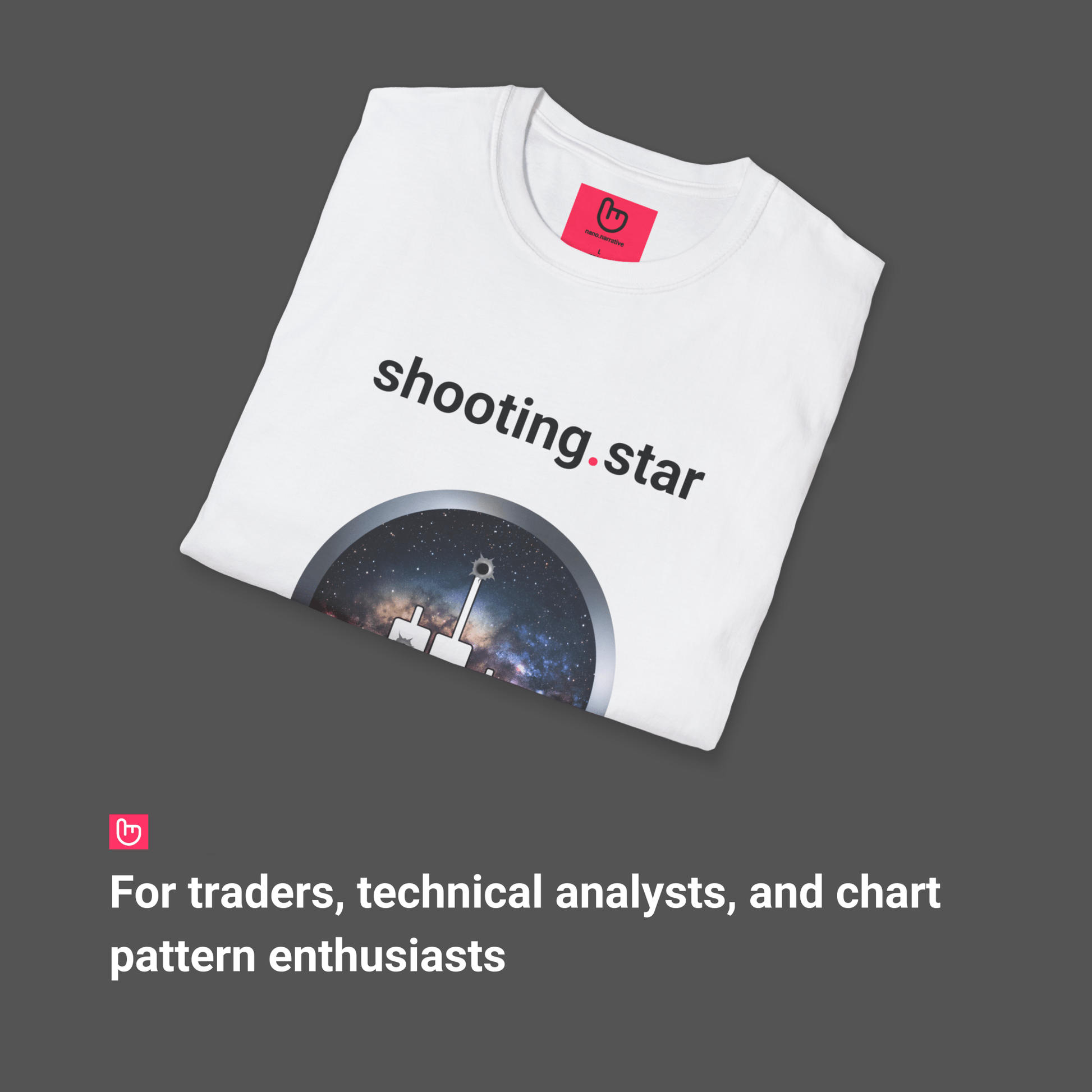 shooting.star – Reversal in Motion | Market Signal Tee - Unique Graphic Tee by nano.narrative