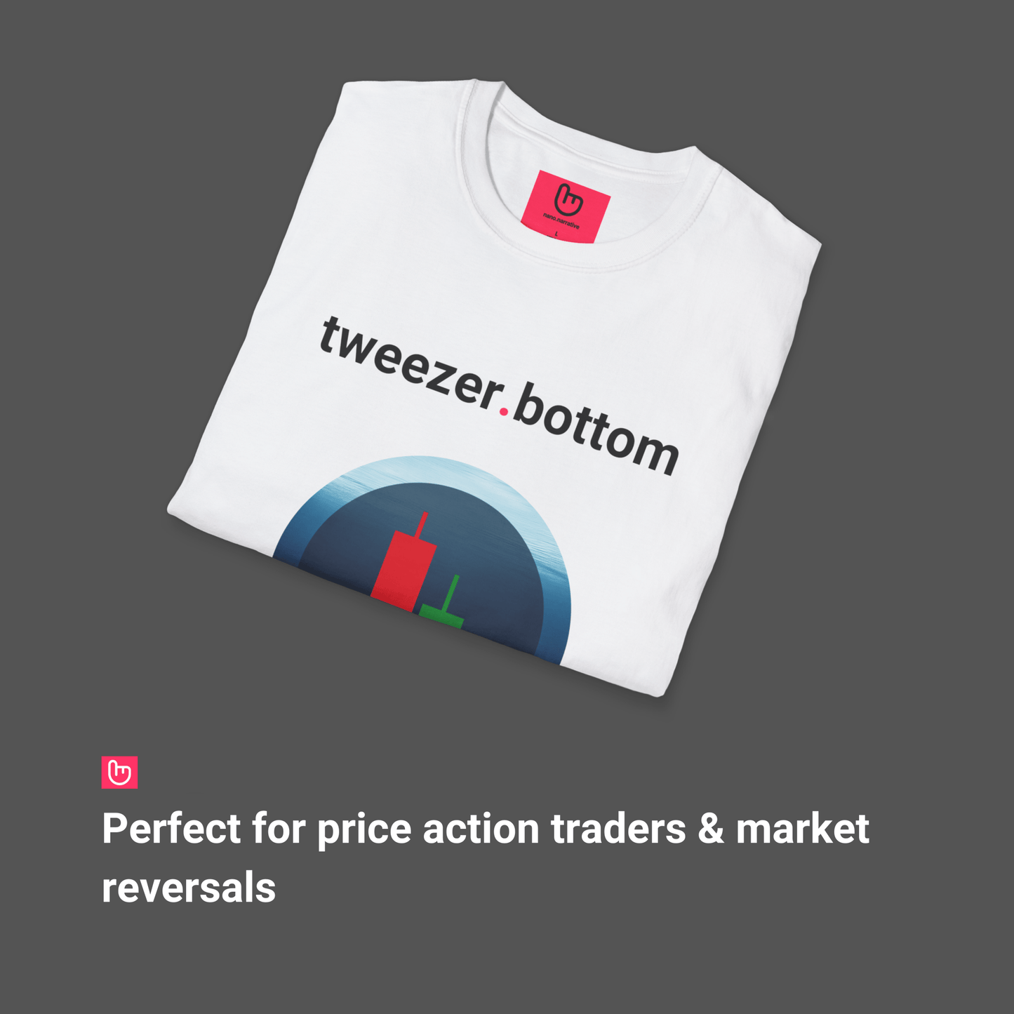 tweezer.bottom – Double Support & Market Rebounds | Deep Dive Trader Tee - Unique Graphic Tee by nano.narrative