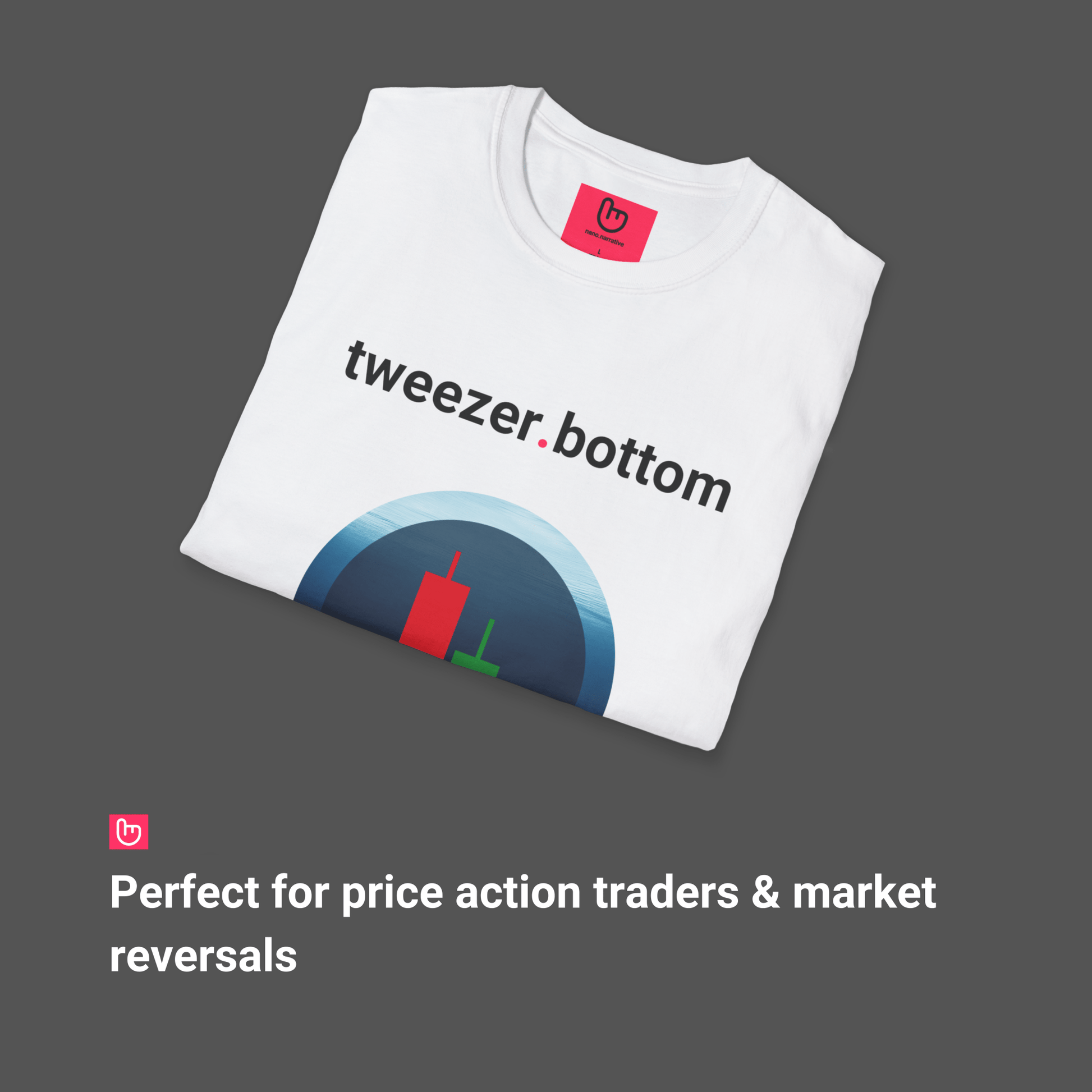 tweezer.bottom – Double Support & Market Rebounds | Deep Dive Trader Tee - Unique Graphic Tee by nano.narrative