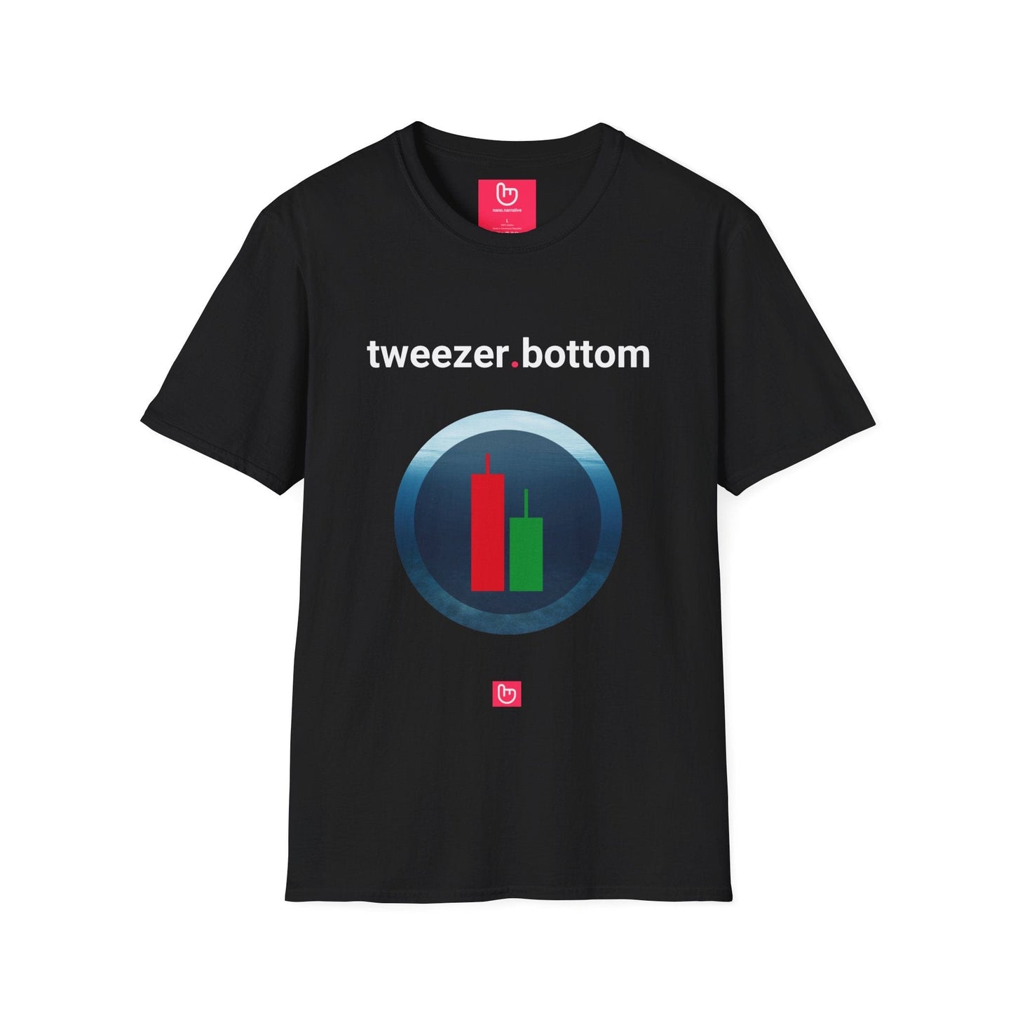 tweezer.bottom – Double Support & Market Rebounds | Deep Dive Trader Tee - Unique Graphic Tee by nano.narrative