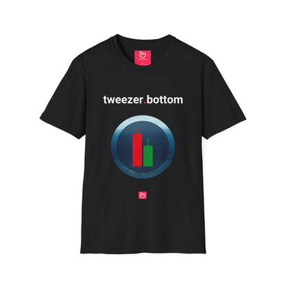 tweezer.bottom – Double Support & Market Rebounds | Deep Dive Trader Tee - Unique Graphic Tee by nano.narrative