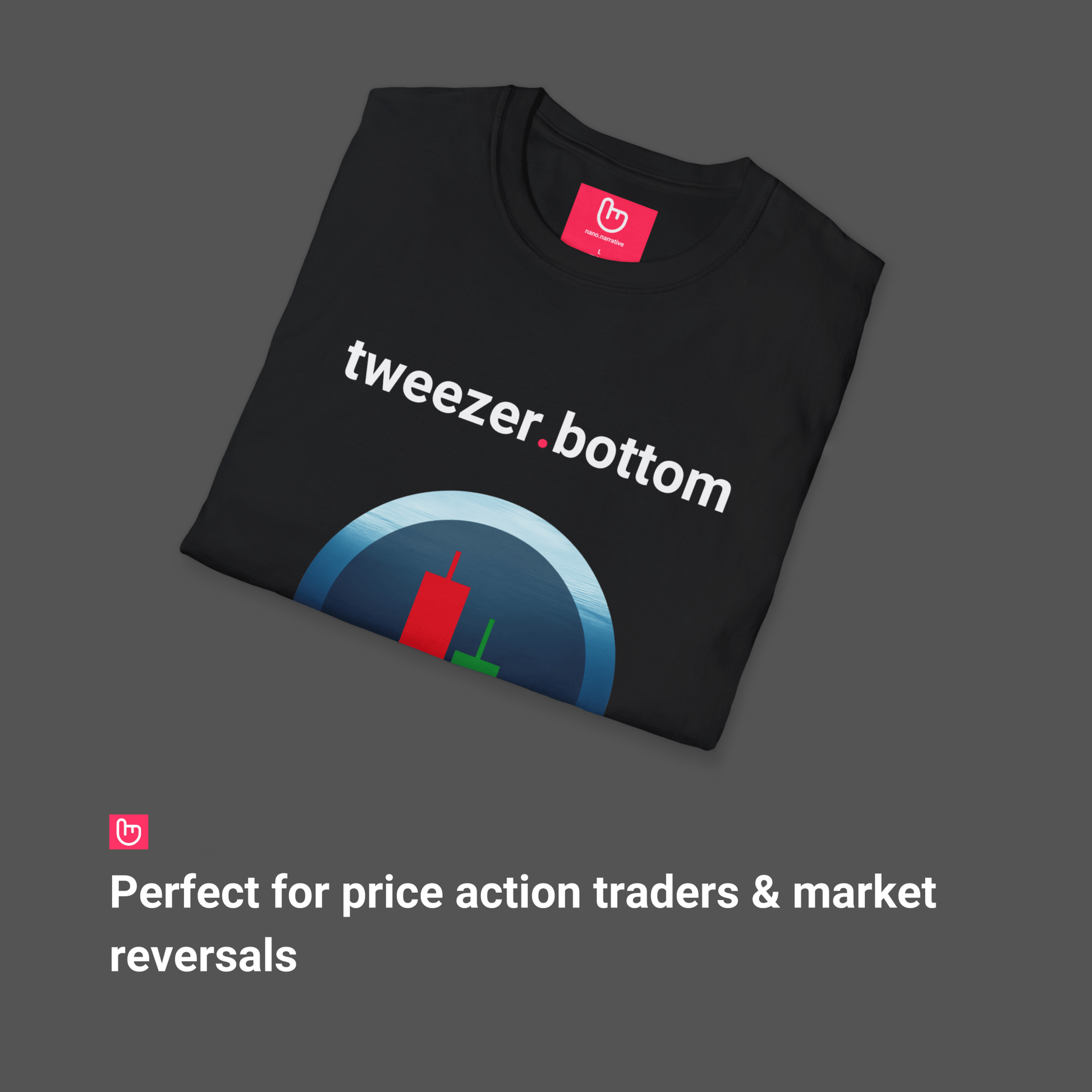 tweezer.bottom – Double Support & Market Rebounds | Deep Dive Trader Tee - Unique Graphic Tee by nano.narrative