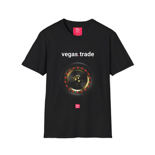vegas.trade – High Risk, High Reward | Market Roulette Tee - Unique Graphic Tee by nano.narrative