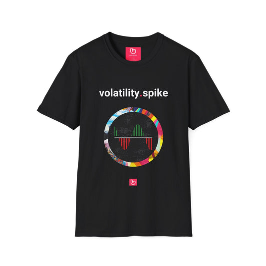 volatility.spike – Embrace the Chaos | Market Momentum Tee - Unique Graphic Tee by nano.narrative