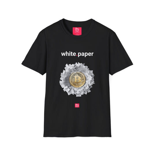 white.paper – The Bitcoin Origin | Unisex Crypto Tee - Unique Graphic Tee by nano.narrative