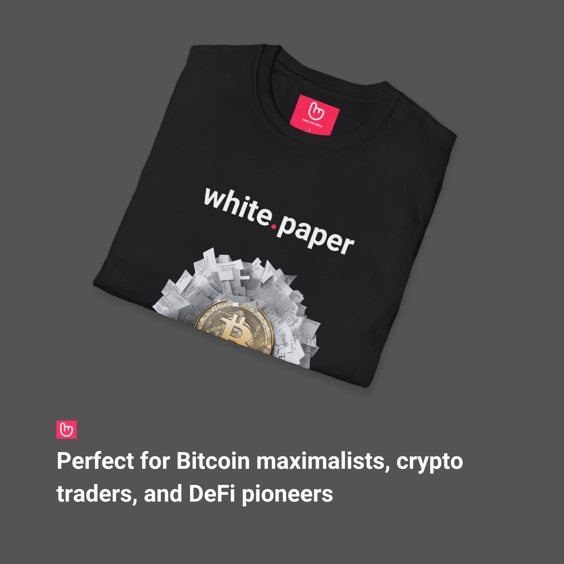 white.paper – The Bitcoin Origin | Unisex Crypto Tee - Unique Graphic Tee by nano.narrative
