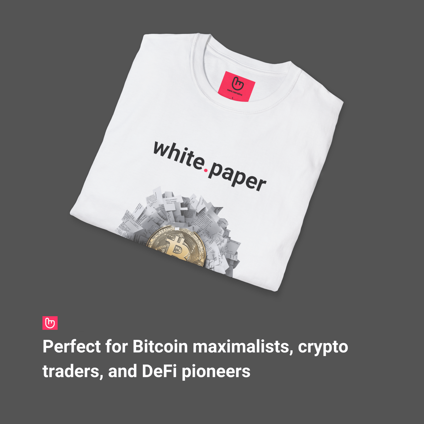 white.paper – The Bitcoin Origin | Unisex Crypto Tee - Unique Graphic Tee by nano.narrative