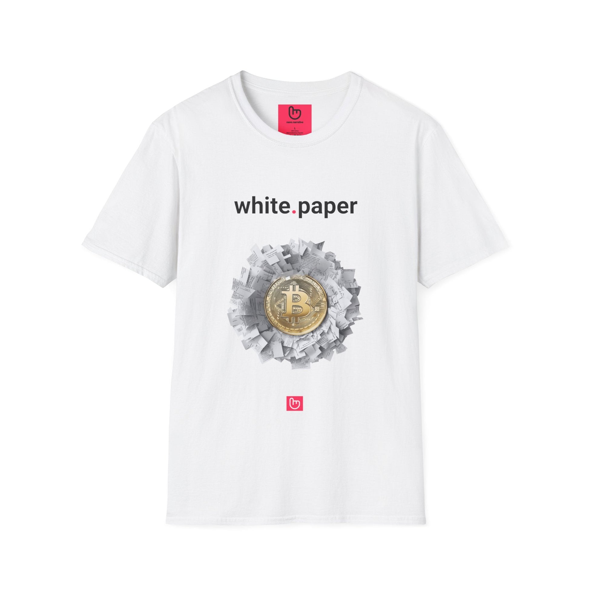white.paper – The Bitcoin Origin | Unisex Crypto Tee - Unique Graphic Tee by nano.narrative