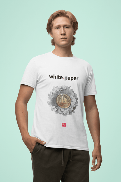 white.paper – The Bitcoin Origin | Unisex Crypto Tee - Unique Graphic Tee by nano.narrative